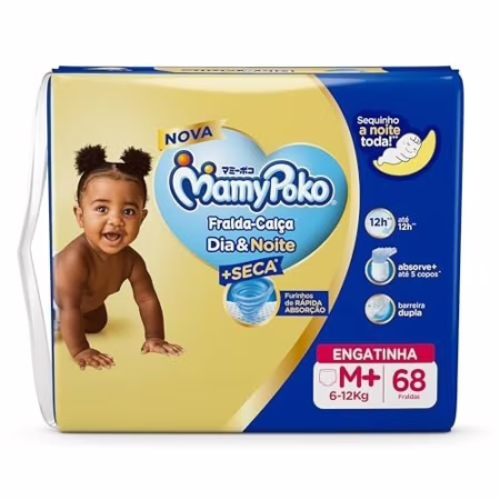MamyPoko Fralda-Calça Dia&Noite M 68 Unidades