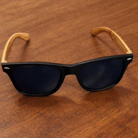 Óculos De Sol Quadrado Doxa Bambu com Proteção UV Cinza-escuro