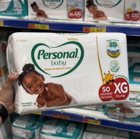 ➡️ Personal Fralda Baby Premium Protection XG com 50 unidades