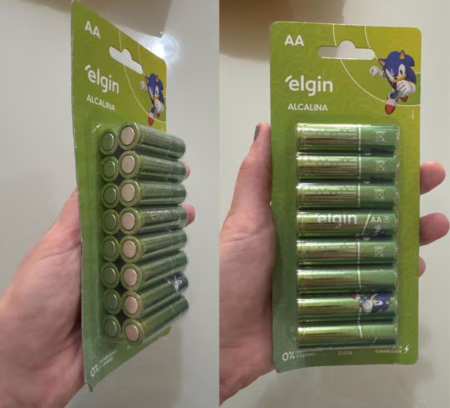 😍 Pilha Alcalina AA com 16 unidades Elgin Comum