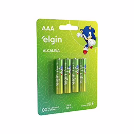 🚨 Pilha Alcalina, Elgin, Palito AAA, Blister com 4
