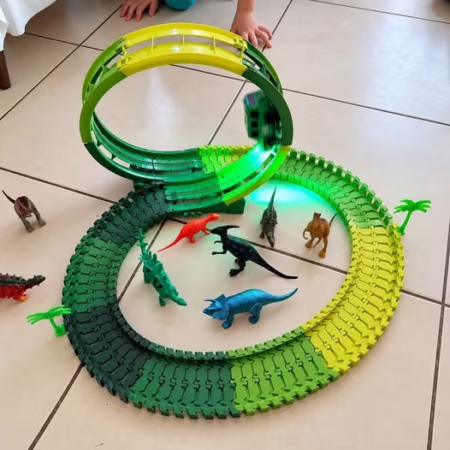 Pista Carrinho Dinossauro Looping Radical Som Luz 92 Peças