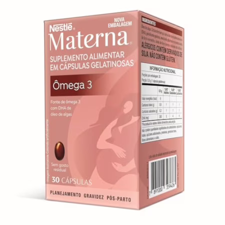 Suplemento alimentar em cápsulas Materna Ômega-3 30 unidades!