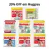 20% OFF em Huggies!