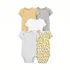 🛍️Simple Joys by Carter’s Pacote com 4 bodies unissex de manga comprida, Azul/verde menta/cinza/listra vermelha, 0-3 Meses