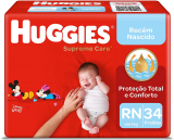 😍 Fralda Huggies Supreme Care RN – 34 fraldas