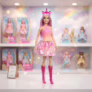 💎 Barbie Fantasia Boneca Saia de Unicórnio de Sonho Rosa para crianças a partir de 3 anos • A