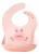 Bebê Babador De Silicone Gumy Com Pega Migalhas Cor Rosa Coelho E Flor Tamanho Cm