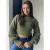 > Blusa Cropped Manga Bufante Inverno Tricot Moda feminina Outono 2025 Blogueira