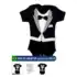 Roupa de bebê macacão suedine bordado 100% algodão vira pé menino e menina
