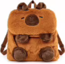 Bolsa Capivara Pelúcia Mochila Kawaii Alça Ajustável Fofa Divertida Novidade de Apertar