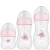 🛍️Buba, Kit 3 Mamadeiras Easy Flow Elefante Rosa 120/270/330ml