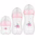 Buba, Kit 3 Mamadeiras Easy Flow Elefante Rosa 120/270/330ml