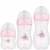 Buba, Kit 3 Mamadeiras Easy Flow Elefante Rosa 120/270/330ml!