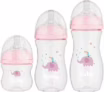 Buba, Kit 3 Mamadeiras Easy Flow Elefante Rosa 120/270/330ml