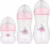 Buba, Kit 3 Mamadeiras Easy Flow Elefante Rosa 120/270/330ml