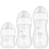 🛍️Buba, Kit 3 Mamadeiras Easy Flow Nuvem Branca 120/270/330ml