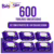 Caixa com 6 Lenços/Toalhas Umedecidas Baby Star Roxa c/ 100 Unidades Cada – Tampa FlipTop