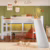 Cama Infantil Elevada com Escorregador Branco