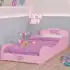Cama Infantil Móveis Estrela Doll com Grade de Proteção – Rosa Acetinado*