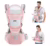 Canguru Ergonômico Para Bebe com Alça De Transporte Multifuncional 6 e 1, idade 0-36 Meses (Rosa)