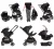 Carrinho + Base + Bebê Conforto Travel System Magnific Trio Full Black Safety 1st,
