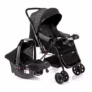 Carrinho de Bebê + Bebê Conforto – Travel System Duo, Cosco Kids, Reverse, 0 a 15kg, Preto Rajado