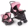 Carrinho de Bebê + Bebê Conforto – Travel System Duo, Cosco Kids, Reverse, 0 a 15kg, Rosa Rajado