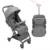 Carrinho de Bebê Dobrável Premium Bag até 15 Kg Resistente Montagem Fácil Ideal Para Viagens Bagageiros Avião Ônibus (Preto)