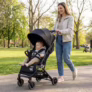 Carrinho de Bebê Passeio Vira Berço NIVI Maxi Baby (Preto)