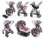 Carrinho Travel System + Bebê Conforto + Base Poppy Trio Cosco Rosa