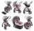 Carrinho Travel System + Bebê Conforto + Base Poppy Trio Cosco Rosa
