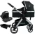 Carrinho Travel System Kansas + Base Silver/Preto