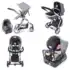 Carrinho Travel System Reverse + Bebê Conforto Cosco, Azul Rajado