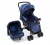 Carrinho Travel System Reverse + Bebê Conforto Cosco, Azul Rajado