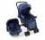 Carrinho Travel System Reverse + Bebê Conforto Cosco, Azul Rajado
