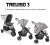 Carrinho Treviso 3 Woven Grey com Couro Abc Design