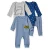Carter’s Conjunto de presente de 4 peças para bebês meninos, Dino azul, 3 Meses
