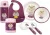 Clingo Kit Alimentação Bebê 7 Peças, Babador, Garrafa + Pote Térmico, Tigela e Prato, Talheres em Metal, Livre de BPA, Roxo