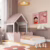 Completa Móveis Cama Montessoriana Infantil Casa Solteiro Branco/Rosa