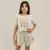 Conjunto Bermuda Feminina Moletom Blusa Manga Curta Juvenil-Tam: 10 a 16 anos