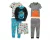Conjunto de 3 pijamas de algodão confortável, Simple Joys by Carter’s, Meninos