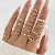 > Conjunto De Anel Feminino Elegante Com Folha De Olho De Coração Embelezado Diamante , 23 Peças , Joias Da Moda Para Toda