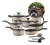 Conjunto De Panelas Antiaderente 10 Peças Teflon Linha Coffee Cappuccino Tampa De Vidro