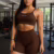 🛍️ Conjunto Fitness Virginia Top Shorts Meia Coxa Cintura Alta