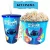 > 🛍 Copo Stitch Com Canudo 550ML + Balde De Pipoca Pipoqueira Stitch 1,5 Litros Kit Cinema Divertido