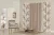 Cortina Floratta 2,00m x 1,70m Floral Estampada Para Sala Ou Quarto Caqui
