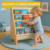 Estante Porta Livros Infantil – Rack Montessoriano em Tecido e Madeira com 8 Livros Inclusos