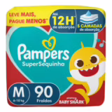 Fralda Descartável Pampers Supersequinha, Tamanho M 90 Unidades