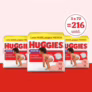 Fralda Huggies Proteção Acolchoada Pants M 216 unidades